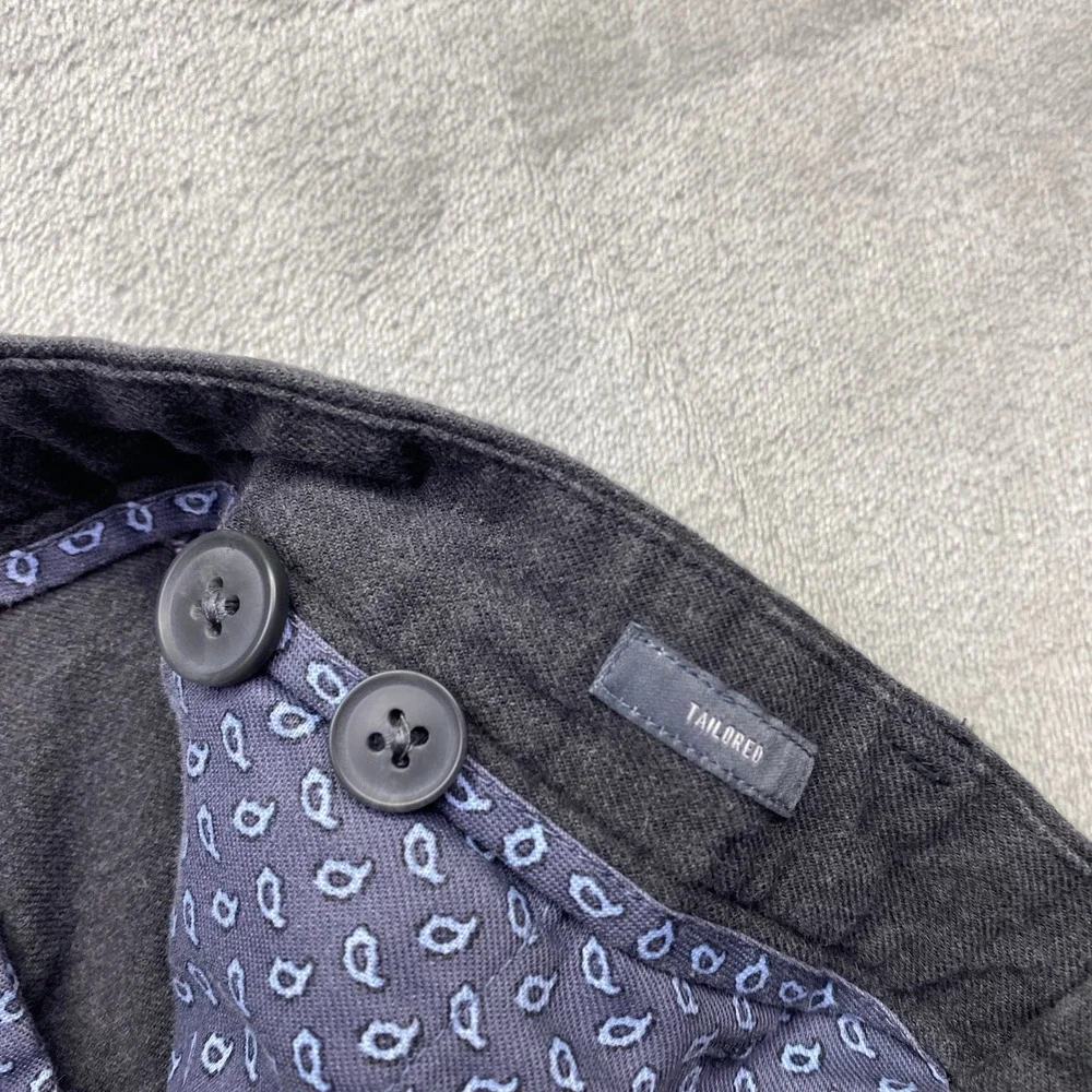 Bonobos Tailored Chino Men Sz 32 Charcoal Gray Tessuti di Sondrio Italian Fabric